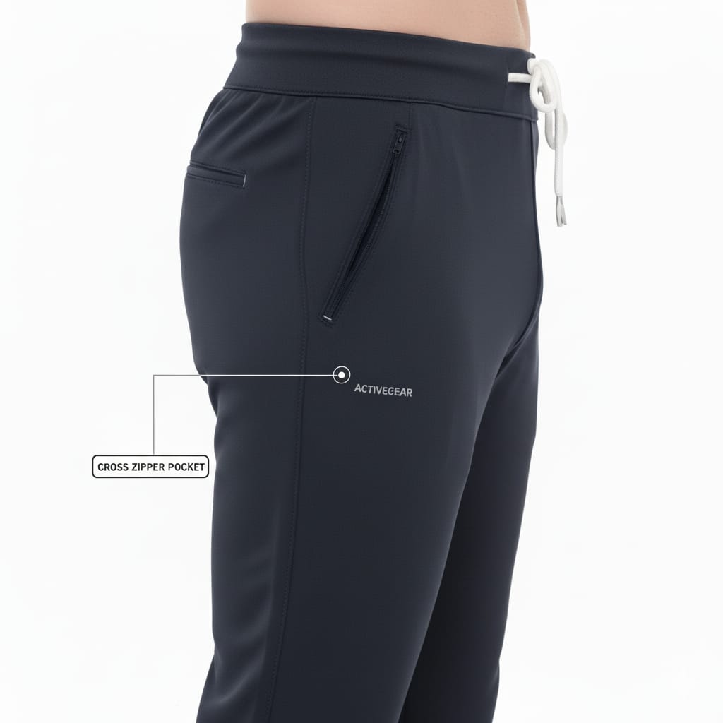 Men's Track Pant 4-way stretchable Lycra (GRAY)