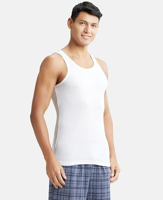 JOCKEY MEN'S WHITE VEST PACK OF 2