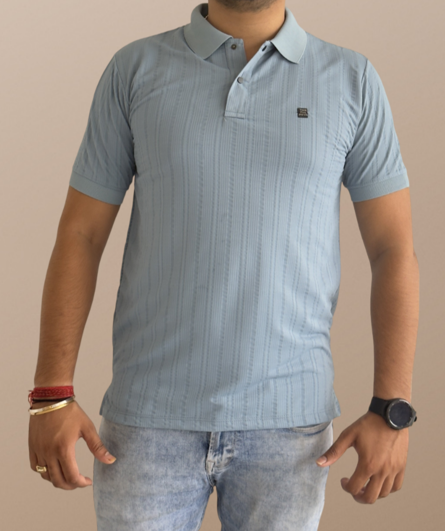 MEN'S Polo Collar Slim Fit Lycra T-shirt