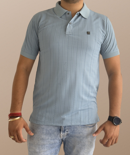 MEN'S Polo Collar Slim Fit Lycra T-shirt