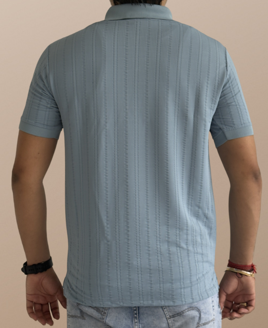 MEN'S Polo Collar Slim Fit Lycra T-shirt