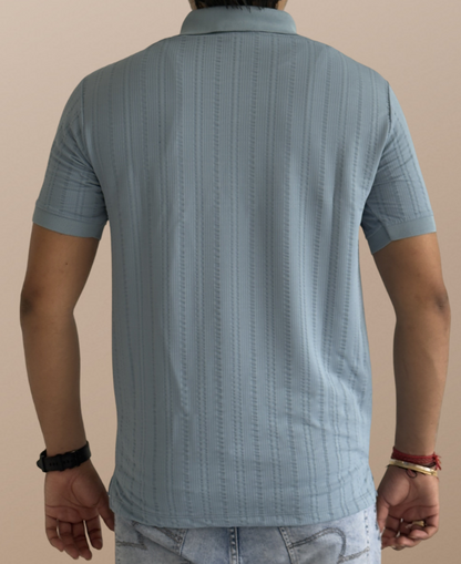 MEN'S Polo Collar Slim Fit Lycra T-shirt