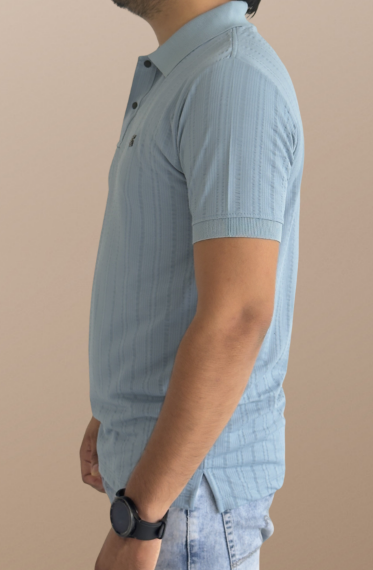 MEN'S Polo Collar Slim Fit Lycra T-shirt