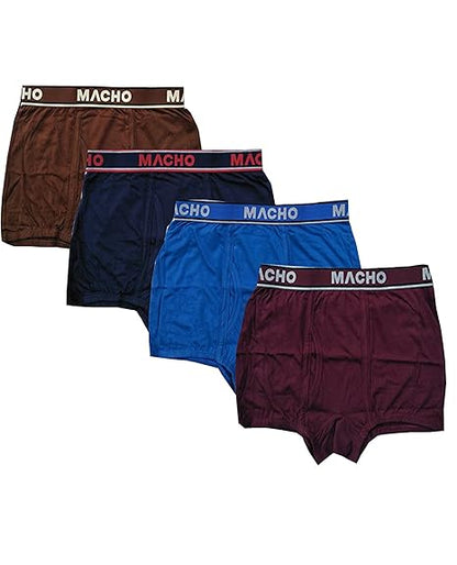 Macho Men's Cotton Mini Fine Assorted Trunk Pack of 4