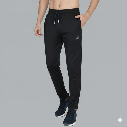 Men's Track Pant 4-way Lycra Regular fit (Black)