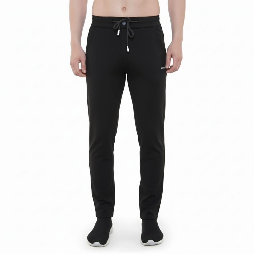 Men's Track Pant 4-way stretchable Lycra (Black)