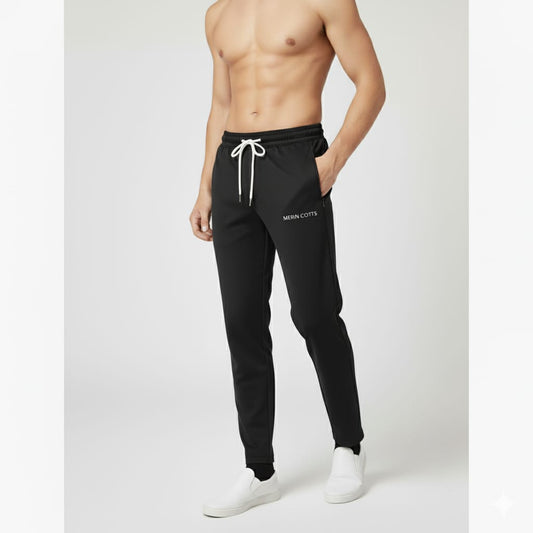 Men's Track Pant NS Lycra Light Weight Regular Fit (Black)