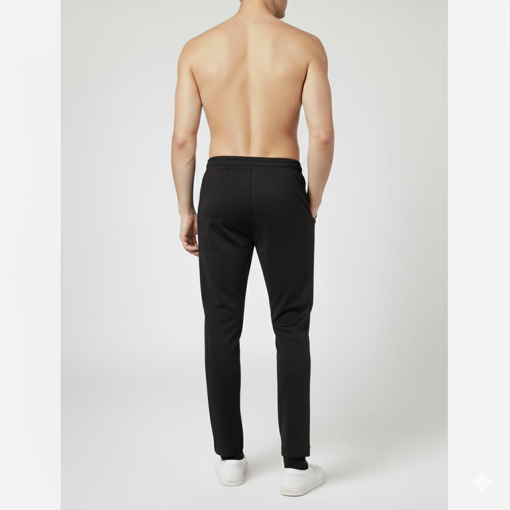 Men's Track Pant NS Lycra Light Weight Regular Fit (Black)