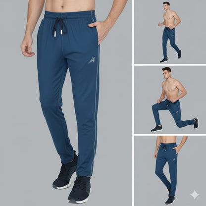 Men's Track Pant 4-way Lycra Regular fit (Blue)