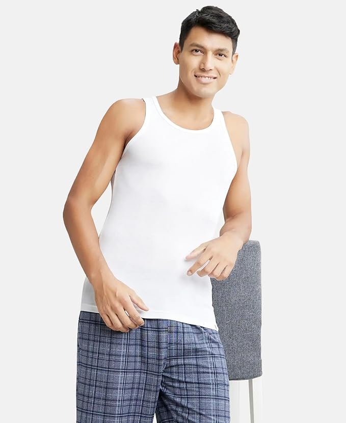 JOCKEY MEN'S WHITE VEST PACK OF 2