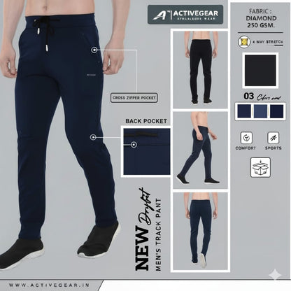 Men's Track Pant 4-way stretchable Lycra (NAVY BLUE )