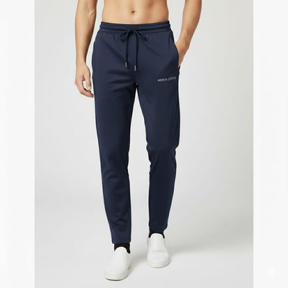 Men's Track Pant NS Lycra Light Weight Regular Fit (Navy Blue)