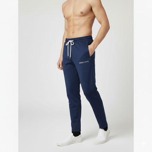 Men's Track Pant NS Lycra Light Weight Regular Fit (Navy Blue)