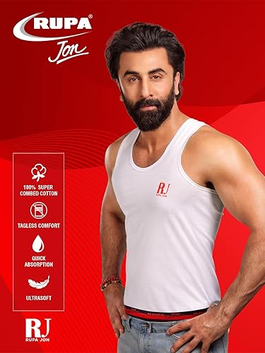 RUPA JON RN WHITE VEST PACK OF 4
