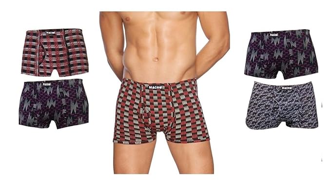 Macho Print Mini Trunk Assorted Colour Pack of 4 Pcs for Men's